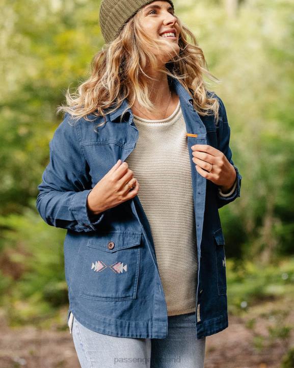 WoClothing Passenger 22N8792 Pine Organic Cotton Jacket Dark Denim Women Denim