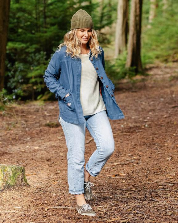 WoClothing Passenger 22N8792 Pine Organic Cotton Jacket Dark Denim Women Denim