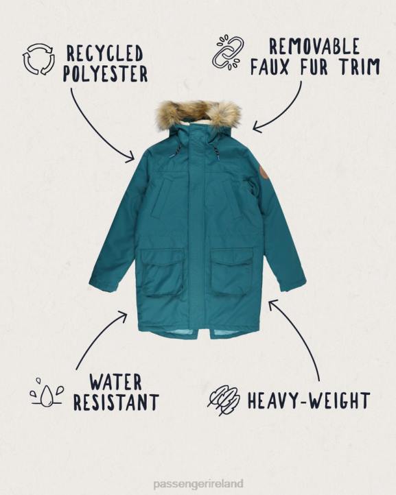 WoClothing Passenger 22N8793 Cordova Bay Sherpa Lined Recycled Jacket Storm Green Women Green