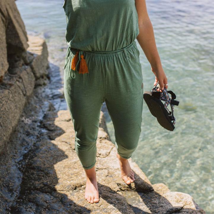 WoClothing Passenger 22N8971 Eva Recycled Cotton Jumpsuit Dark Ivy Women Ivy