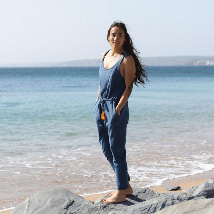 WoClothing Passenger 22N8974 Eva Recycled Jumpsuit Dark Denim Women Denim