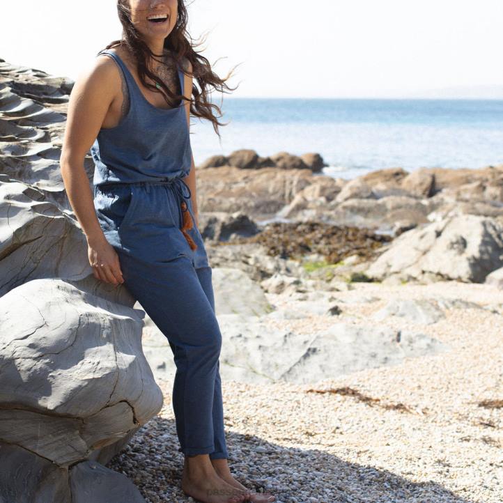 WoClothing Passenger 22N8974 Eva Recycled Jumpsuit Dark Denim Women Denim