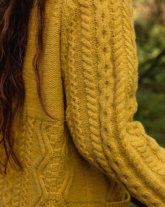 WoClothing Passenger 22N8813 Seaboard Knitted Cardigan Amber Gold Women Gold