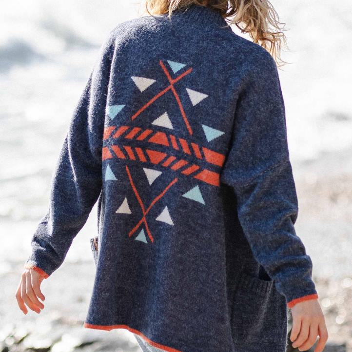 WoClothing Passenger 22N8824 West Coast Cardigan Dark Denim Women Denim