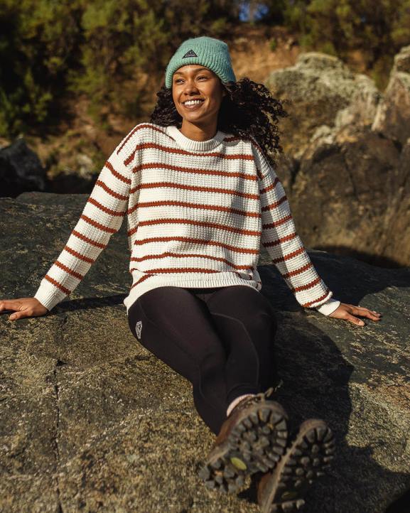 WoClothing Passenger 22N8825 Lakewood Organic Cotton Knitted Jumper Glazed Ginger Stripe Women Glazed