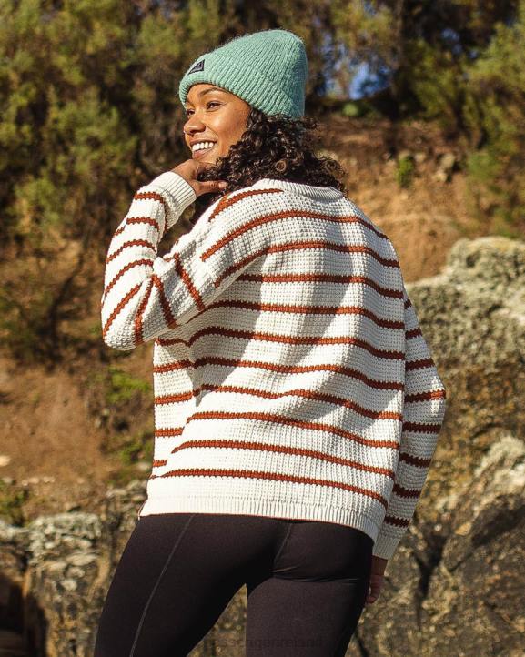 WoClothing Passenger 22N8825 Lakewood Organic Cotton Knitted Jumper Glazed Ginger Stripe Women Glazed