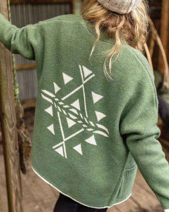 WoClothing Passenger 22N8828 West Coast Recycled Knit Cardigan Khaki Women Khaki