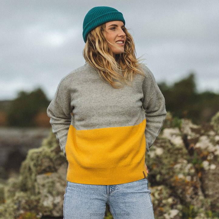 WoClothing Passenger 22N8842 Nelson Knitted Jumper Golden Yellow Women Yellow