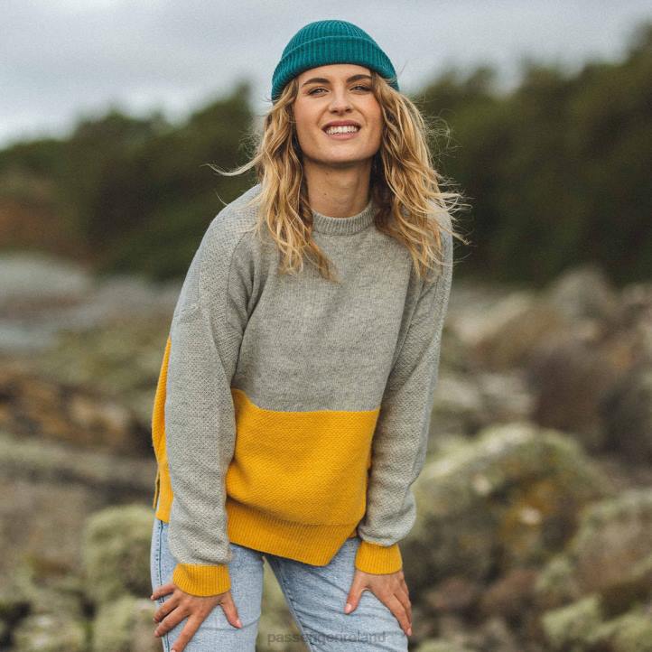 WoClothing Passenger 22N8842 Nelson Knitted Jumper Golden Yellow Women Yellow