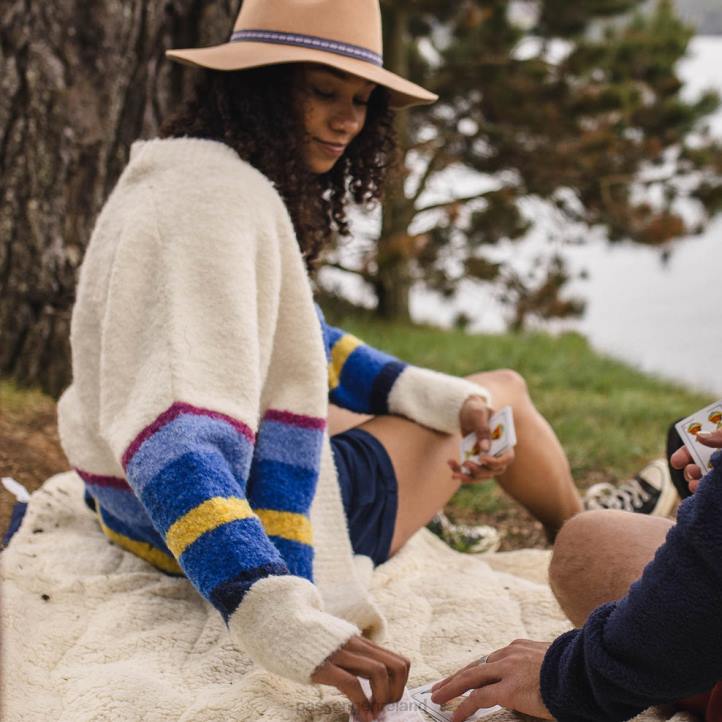 WoClothing Passenger 22N8847 Riverglen Cardigan Soft Cobalt Mix Up Stripe Women Cobalt