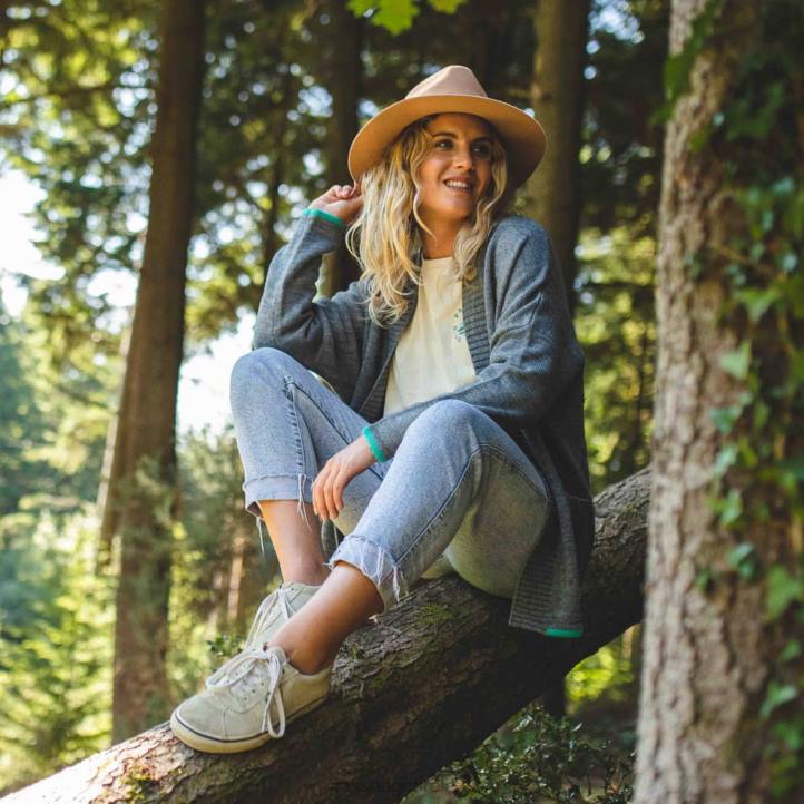 WoClothing Passenger 22N8851 West Coast Cardigan Flecked Grey Marl Women Grey