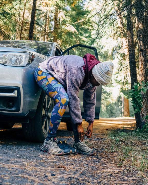 WoClothing Passenger 22N8863 Fresh Air Recycled Leggings Deep Blue Camo Pattern Women Blue