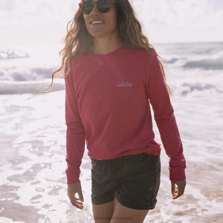 WoClothing Passenger 22N8867 Dawn Recycled Cotton Ls T-Shirt Earth Red Women Red