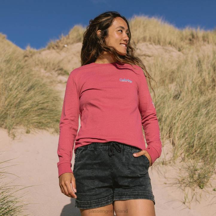 WoClothing Passenger 22N8867 Dawn Recycled Cotton Ls T-Shirt Earth Red Women Red