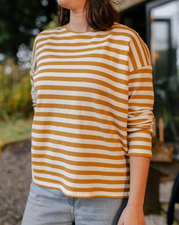 WoClothing Passenger 22N8868 Panorama Striped Ls T-Shirt Amber Gold Women Gold