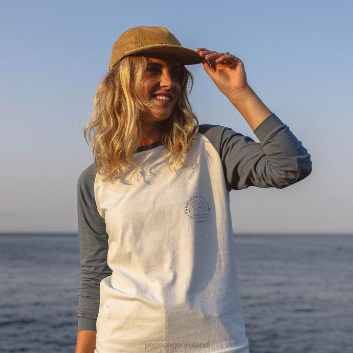 WoClothing Passenger 22N8874 Rainbow Recycled Cotton Ls T-Shirt Stone Blue Women Blue