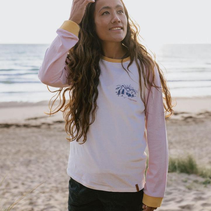 WoClothing Passenger 22N8875 Riser Recycled Cotton Ls T-Shirt Birch Women Birch