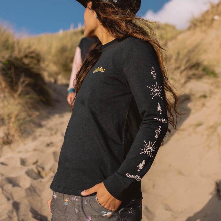 WoClothing Passenger 22N8879 Dawn Recycled Cotton Ls T-Shirt Black Women Black