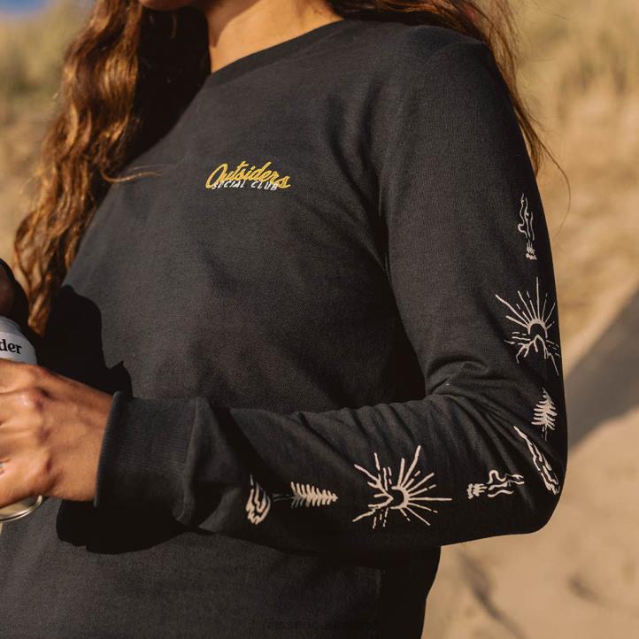 WoClothing Passenger 22N8879 Dawn Recycled Cotton Ls T-Shirt Black Women Black