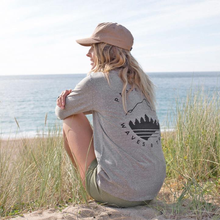 WoClothing Passenger 22N8883 Big Leaf Recycled Ls T-Shirt Grey Marl Women Grey