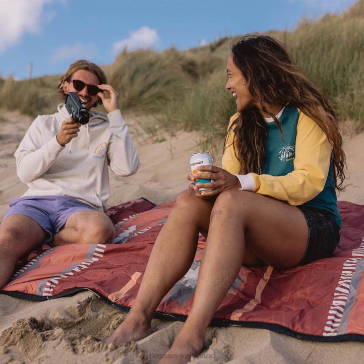 WoClothing Passenger 22N8885 Riser Recycled Cotton Ls T-Shirt Blue Coral Women Blue