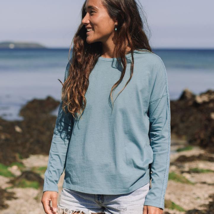 WoClothing Passenger 22N8886 Maribou Recycled Ls T-Shirt Larkspur Blue Women Blue