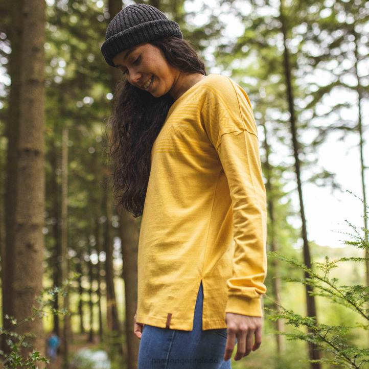 WoClothing Passenger 22N8891 Josephine Recycled Ls T-Shirt Ochre Yellow Women Yellow