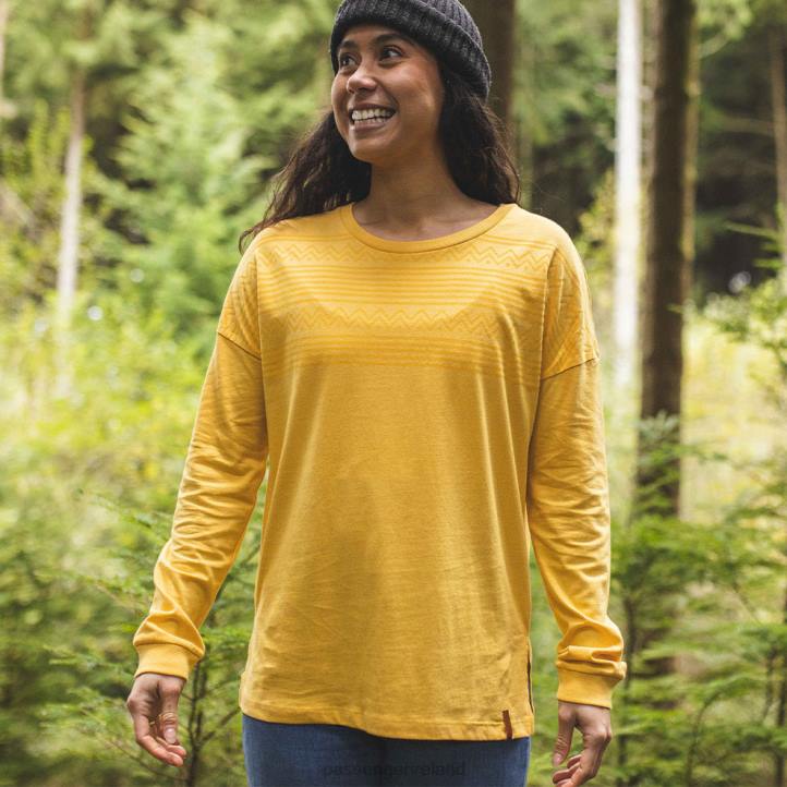WoClothing Passenger 22N8891 Josephine Recycled Ls T-Shirt Ochre Yellow Women Yellow