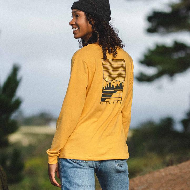 WoClothing Passenger 22N8893 Travel More Recycled Ls T-Shirt Mustard Yellow Women Yellow
