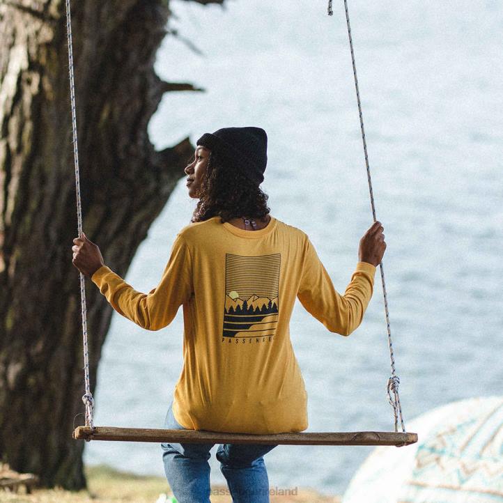 WoClothing Passenger 22N8893 Travel More Recycled Ls T-Shirt Mustard Yellow Women Yellow
