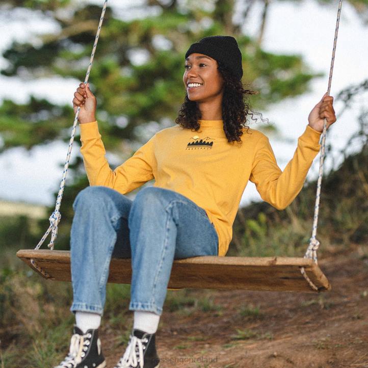 WoClothing Passenger 22N8893 Travel More Recycled Ls T-Shirt Mustard Yellow Women Yellow