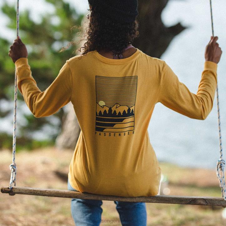 WoClothing Passenger 22N8893 Travel More Recycled Ls T-Shirt Mustard Yellow Women Yellow