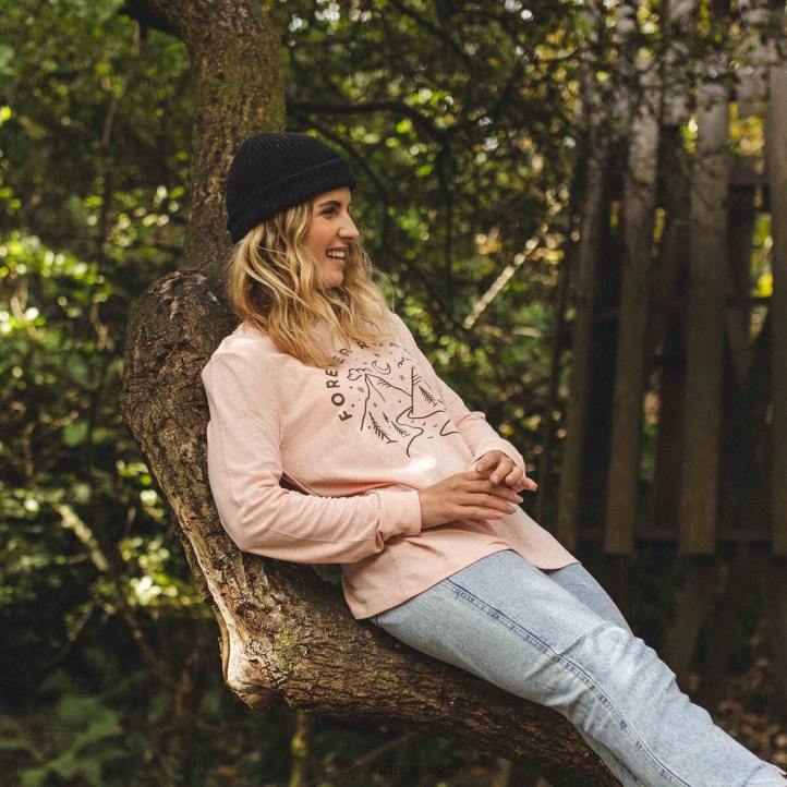WoClothing Passenger 22N8898 Forever Roaming Hemp Ls T-Shirt Peachy Pink Women Pink