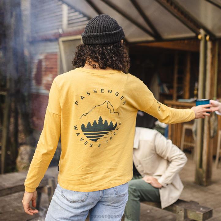 WoClothing Passenger 22N8899 Big Leaf Recycled Ls T-Shirt Mustard Yellow Women Yellow