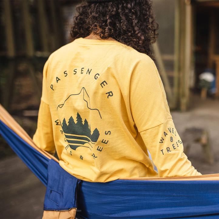 WoClothing Passenger 22N8899 Big Leaf Recycled Ls T-Shirt Mustard Yellow Women Yellow