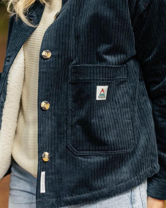 WoClothing Passenger 22N8780 Flint Recycled Cord Overshirt Deep Navy Women Navy