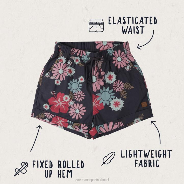 WoClothing Passenger 22N8911 Santosa Shorts Black Flower Burst Women Black