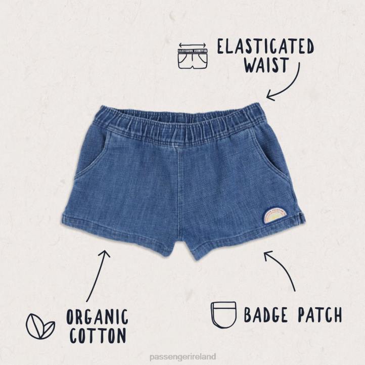 WoClothing Passenger 22N8924 Sunset Organic Cotton Short Washed Denim Women Denim