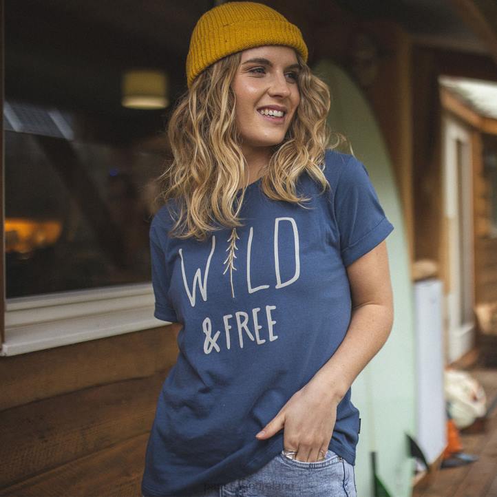 WoClothing Passenger 22N81014 Embers Recycled Cotton T-Shirt Dark Denim Women Denim