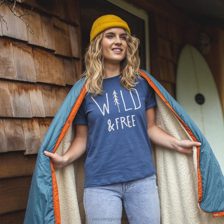 WoClothing Passenger 22N81014 Embers Recycled Cotton T-Shirt Dark Denim Women Denim