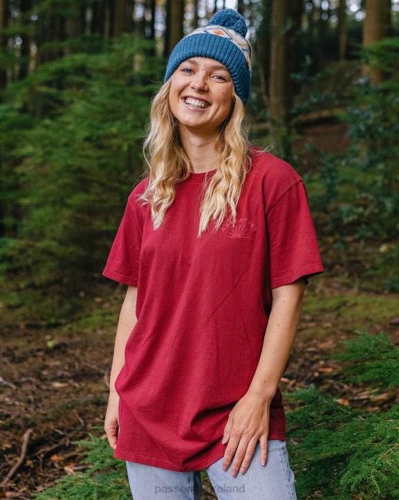 WoClothing Passenger 22N8985 Roamers And Seekers Recycled Cotton Oversized T-Shirt Rhubarb Women Rhubarb