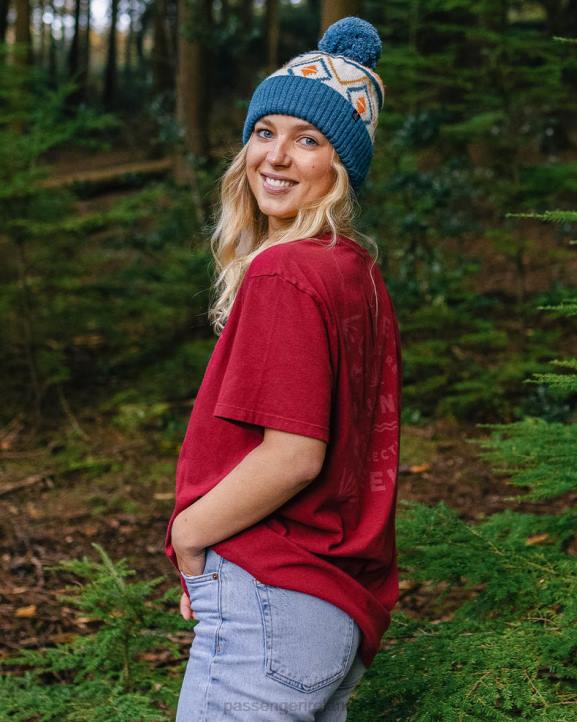 WoClothing Passenger 22N8985 Roamers And Seekers Recycled Cotton Oversized T-Shirt Rhubarb Women Rhubarb