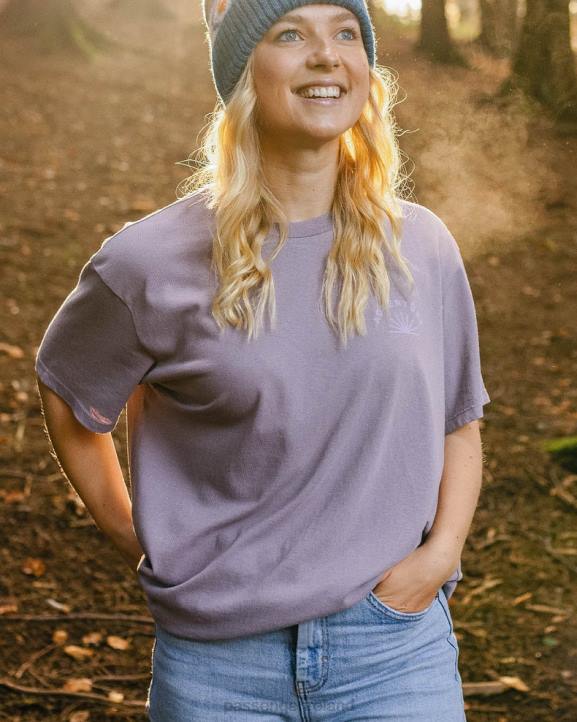 WoClothing Passenger 22N8986 Roamers And Seekers Recycled Cotton Oversized T-Shirt Dusty Lilac Women Lilac