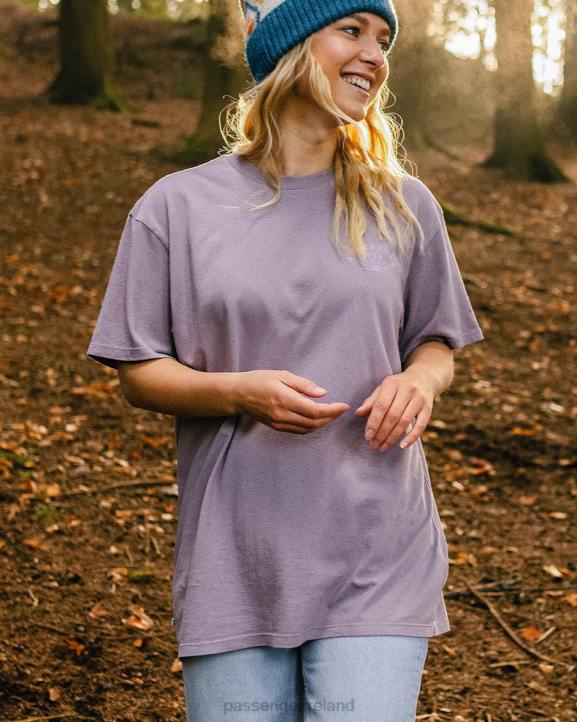 WoClothing Passenger 22N8986 Roamers And Seekers Recycled Cotton Oversized T-Shirt Dusty Lilac Women Lilac