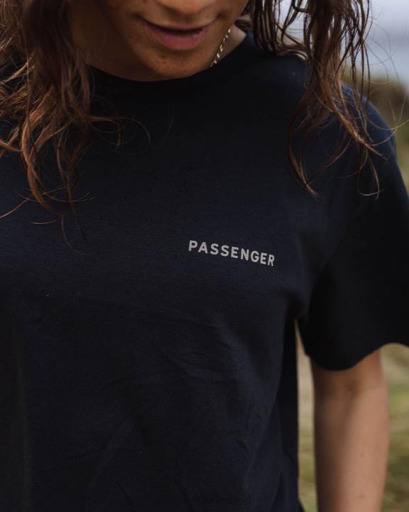 WoClothing Passenger 22N8987 Embrace The Journey Oversized Recycled Cotton T-Shirt Black Women Black