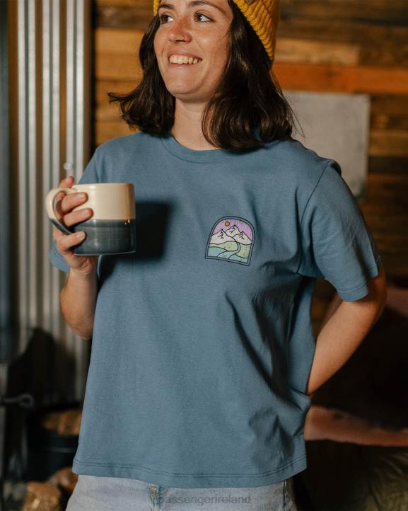 WoClothing Passenger 22N8993 Friday Collective Recycled Cotton T-Shirt Washed Blue Women Blue