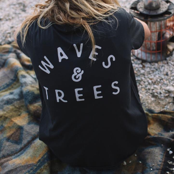 WoClothing Passenger 22N8997 Penida Recycled Cotton T-Shirt Faded Black Women Black