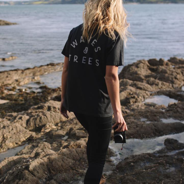 WoClothing Passenger 22N8997 Penida Recycled Cotton T-Shirt Faded Black Women Black