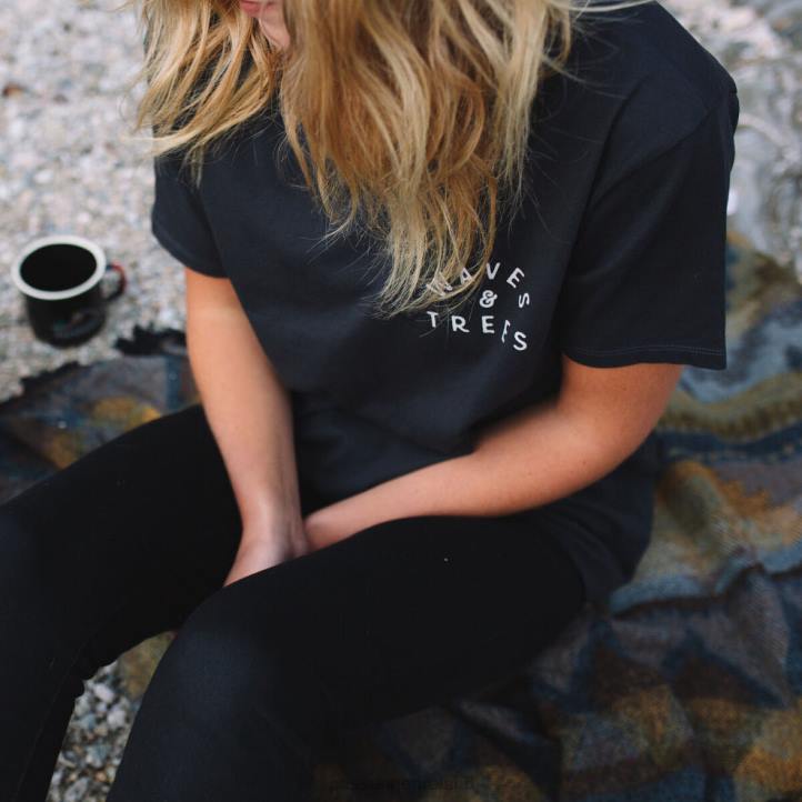 WoClothing Passenger 22N8997 Penida Recycled Cotton T-Shirt Faded Black Women Black