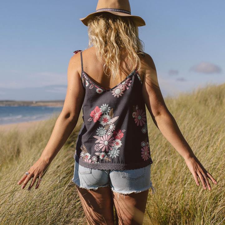 WoClothing Passenger 22N81004 Cascade Cami Black Flower Burst Women Black